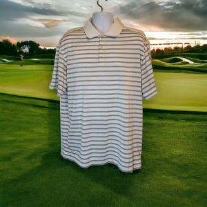Nike Golf FitDry Polo Men's Size XL White/Striped